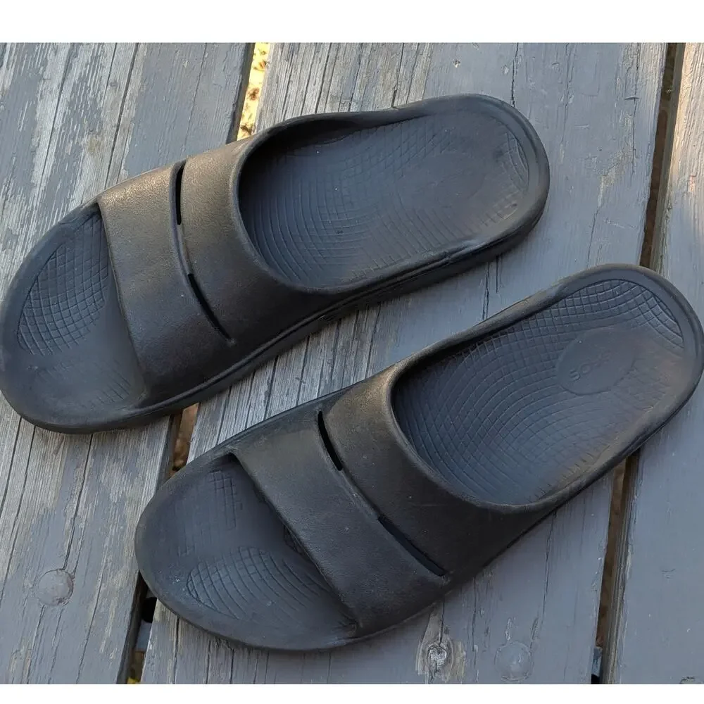 OOFOS OOahh Recovery Slide Sandals Black Men's Size 13 Comfort Orthopedic EU 46